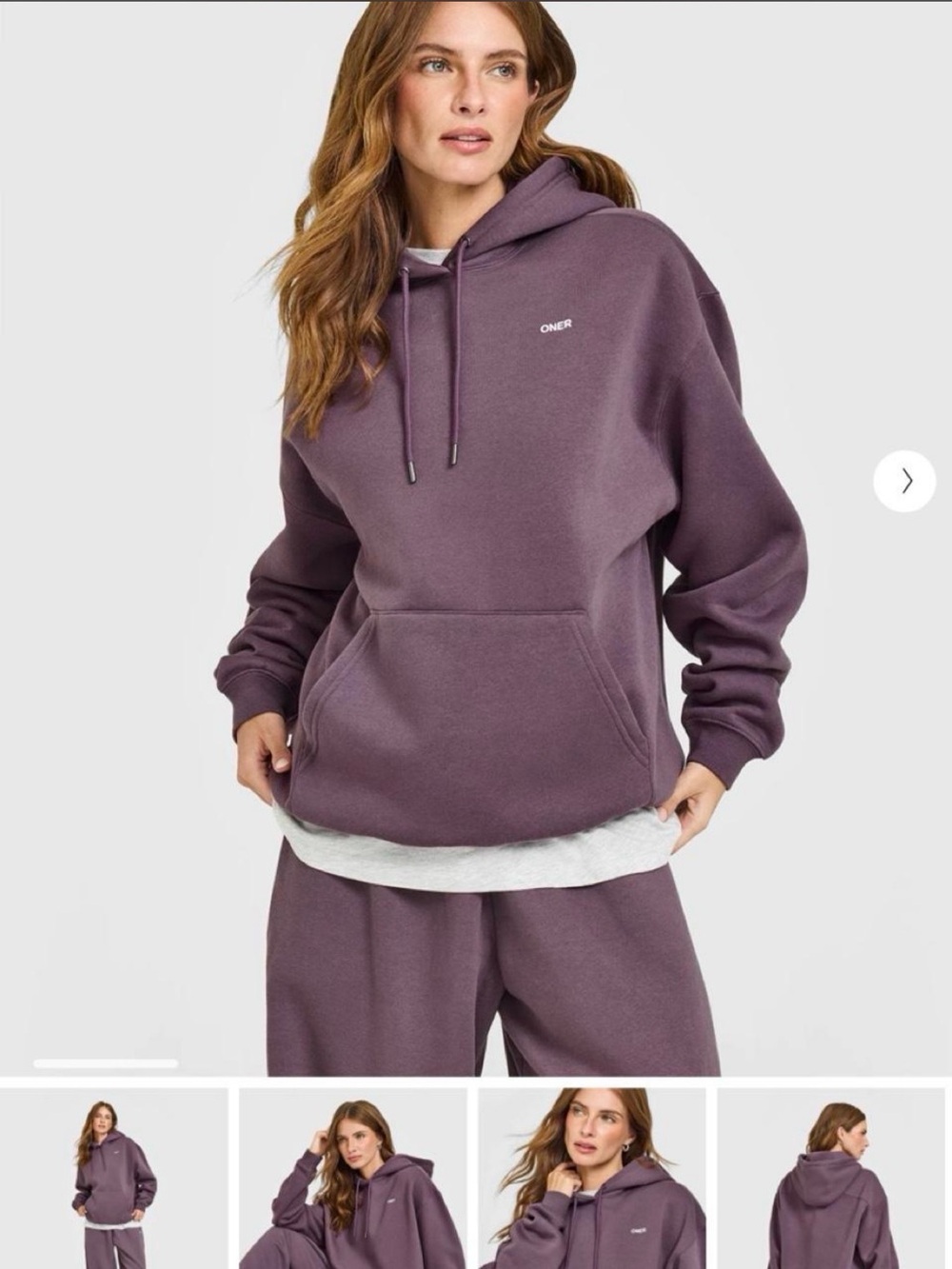 Oner Active Foundations Oversized Hoodie in Vintage Purple